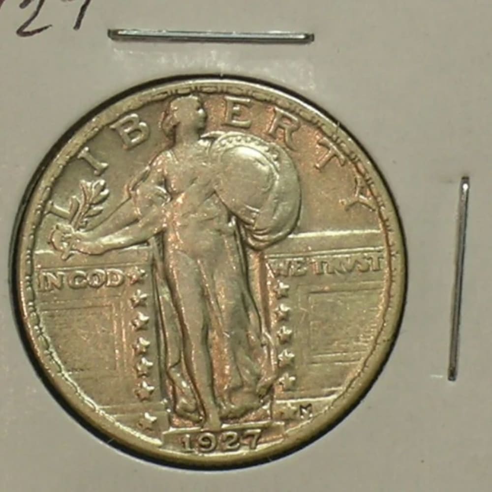 1927 Sharp Standing Liberty Quarter - Early Date Coin - -- over 90 years old (AD7)